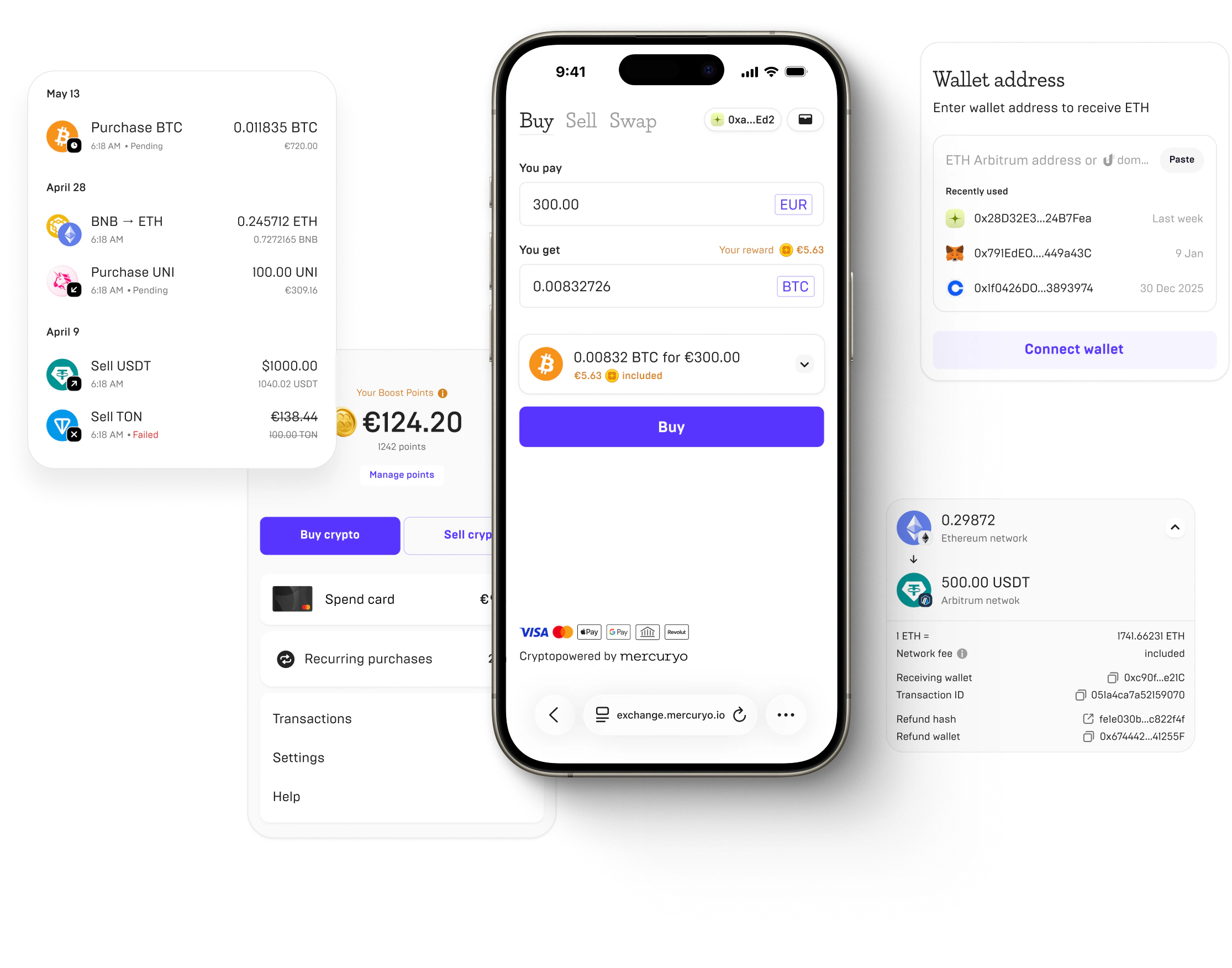 Modern OOR experience — transactions, swap and wallet